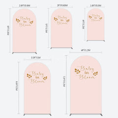 Aperturee - Aperturee Sweet Pink Boho Leaves Baby Shower Arch Backdrop