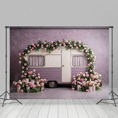 Aperturee - Aperturee Sweet Purple Motor Home Floral Wedding Backdrop
