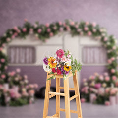 Aperturee - Aperturee Sweet Purple Motor Home Floral Wedding Backdrop