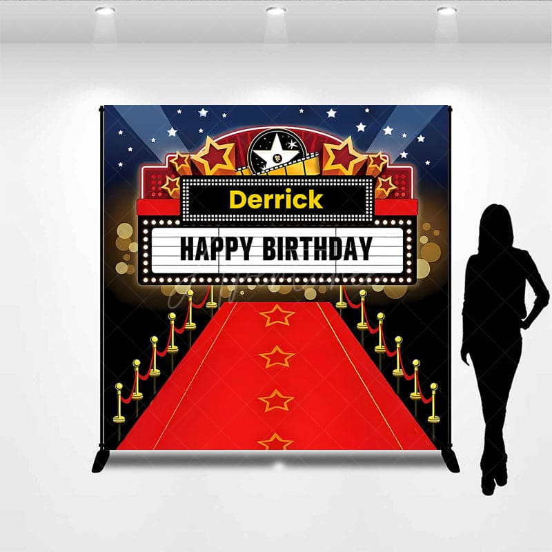 Aperturee - Aperturee Sweet Red Carpet Movies Custom Birthday Backdrop