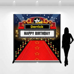 Aperturee - Aperturee Sweet Red Carpet Movies Custom Birthday Backdrop