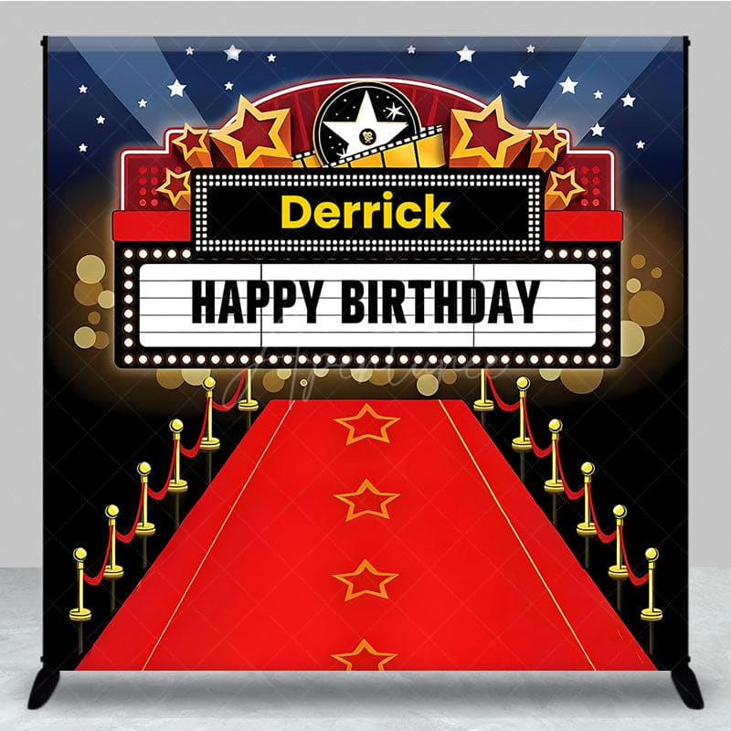 Aperturee - Aperturee Sweet Red Carpet Movies Custom Birthday Backdrop