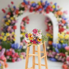 Aperturee - Aperturee Sweet Simple Floral Arch Elegant Wedding Backdrop
