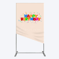 Aperturee - Aperturee Sweet Simple Happy Birthday Nude Color Rectangle Backdrop