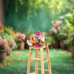 Aperturee - Aperturee Sweet Sunshine Floral Backyard Bokeh Spring Backdrop