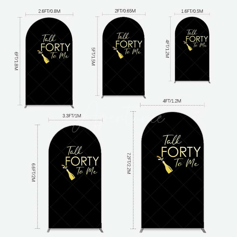 Aperturee Aperturee Talk Forty To Me Black Birthday Arch Backdrop