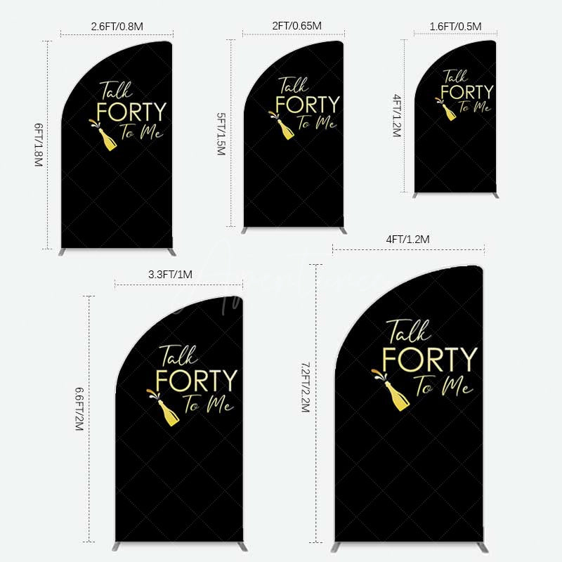 Aperturee Aperturee Talk Forty To Me Black Birthday Half Moon Arch Backdrop