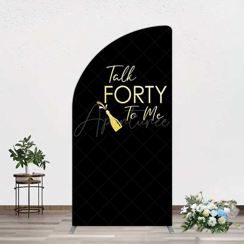 Aperturee Aperturee Talk Forty To Me Black Birthday Half Moon Arch Backdrop