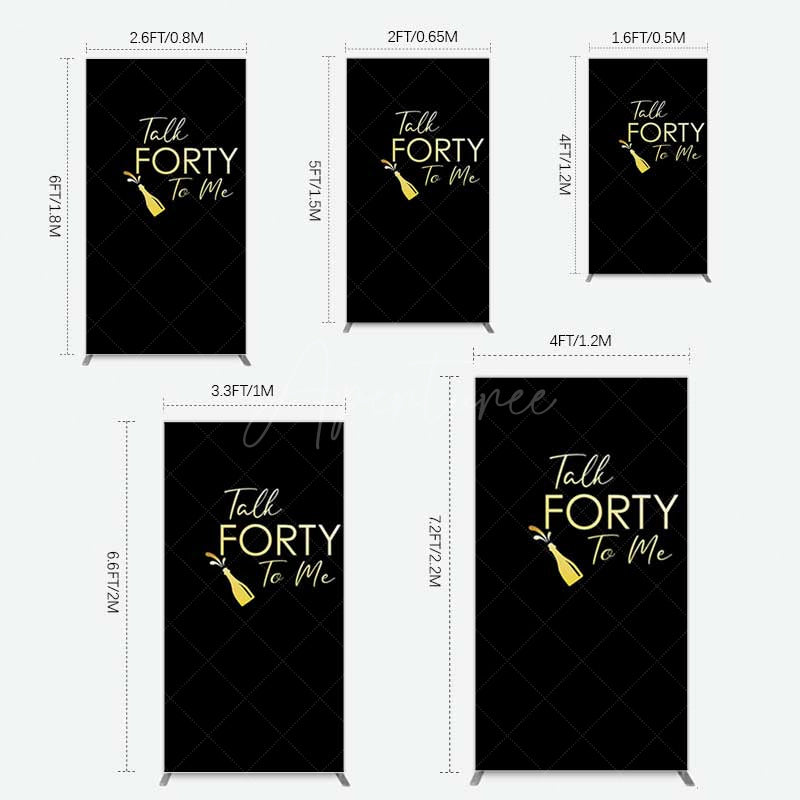 Aperturee Aperturee Talk Forty To Me Black Birthday Rectangle Backdrop