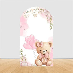 Aperturee - Aperturee Teddy Bear Hot Air Balloon Arch Backdrop Girl Baby Shower Decor Pink Airplane Adventure Theme Party
