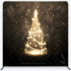 Aperturee - Aperturee Tension Fabric Backdrop Abstract Gold Glitter Christmas Tree Bokeh Background