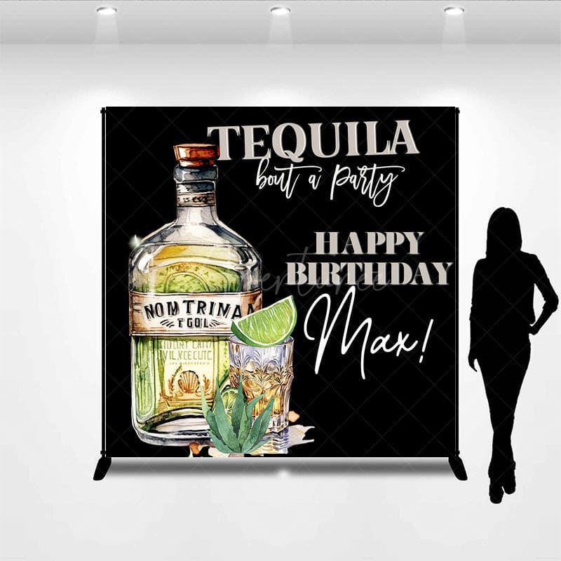 Aperturee - Aperturee Tequila Bout A Party Custom Happy Birthday Backdrop