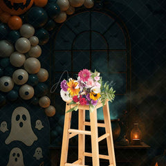 Aperturee - Aperturee Terrible Spooky Balloons Arch Halloween Backdrop