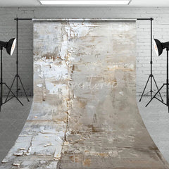 Aperturee - Aperturee Textured White Beige Grey Abstract Paint Stroke Sweep Backdrop Modern Rustic Photography Background