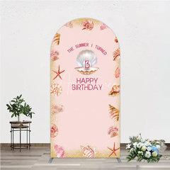 Aperturee - Aperturee The Summer I Turned 13 Arch Backdrop for Birthday Beach and Seashell Theme Under the Sea Party Photo Booth