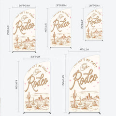 Aperturee - Aperturee This Ain’t My First Rodeo Half Moon Arch Backdrop Western Cowboy Themed Birthday Desert Cactus Party Photo Booth Decor