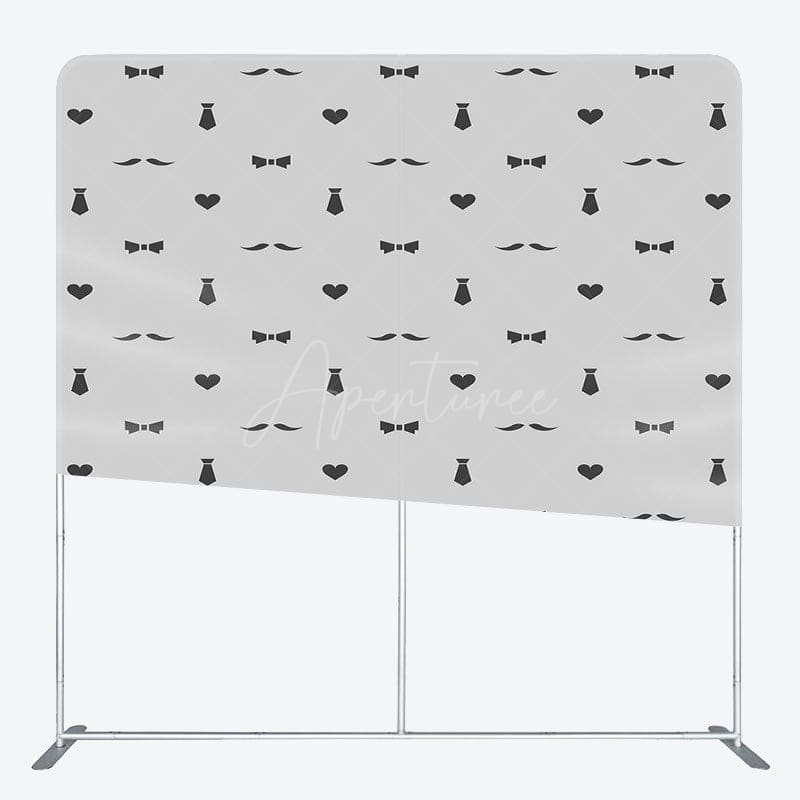 Aperturee - Aperturee Tie Beard Heart Fathers Day Square Tension Backdrop