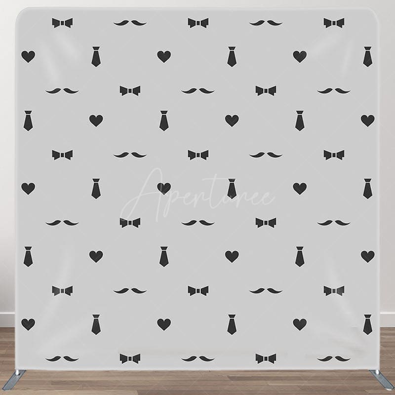 Aperturee - Aperturee Tie Beard Heart Fathers Day Square Tension Backdrop