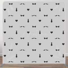 Aperturee - Aperturee Tie Beard Heart Fathers Day Square Tension Backdrop