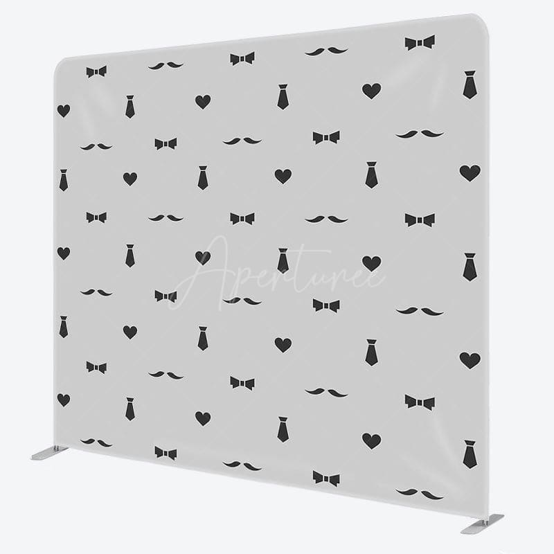 Aperturee - Aperturee Tie Beard Heart Fathers Day Square Tension Backdrop