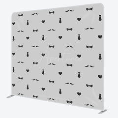 Aperturee - Aperturee Tie Beard Heart Fathers Day Square Tension Backdrop