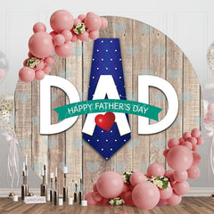 Aperturee - Aperturee Tie Dad Red Heart Wooden Round Fathers Day Backdrop