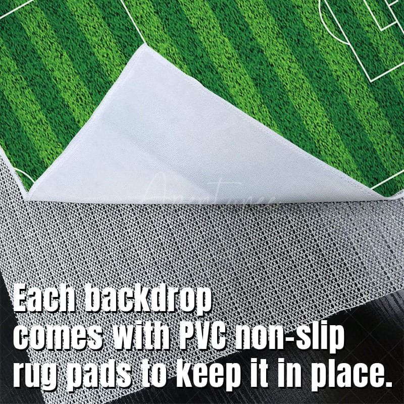 Aperturee - Aperturee Top View Green Football Field Fabric Floor Backdrop