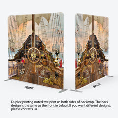 Aperturee - Aperturee Treasure Pirate Galleon Birthday Pillow Cover Backdrop