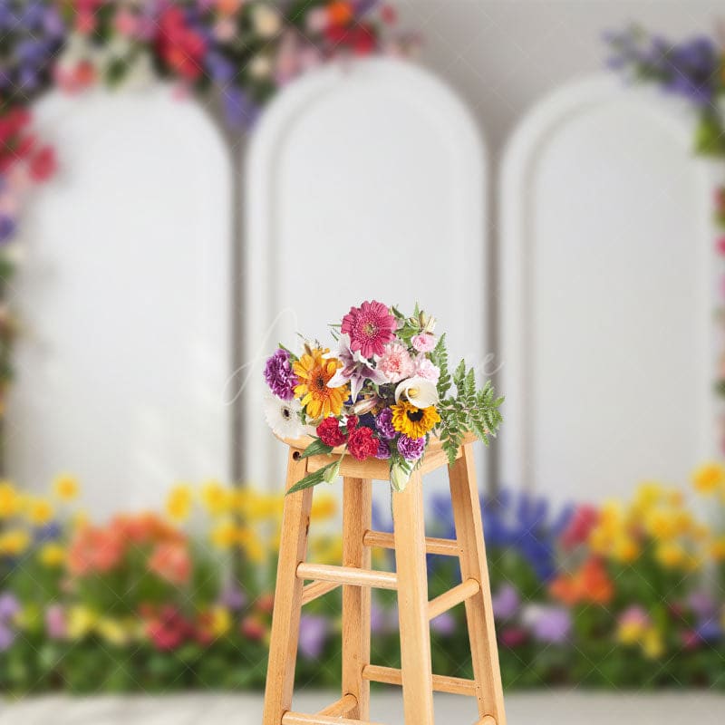 Aperturee - Aperturee Triple Arch Door Floral And Elegant Wedding Backdrop