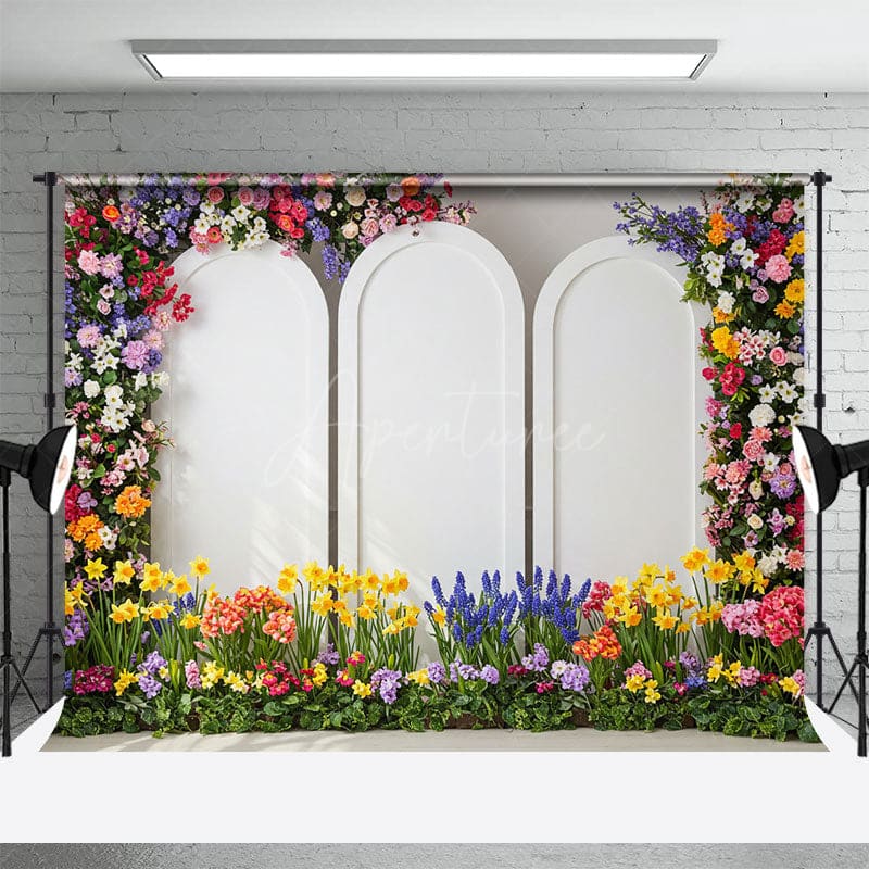 Aperturee - Aperturee Triple Arch Door Floral And Elegant Wedding Backdrop
