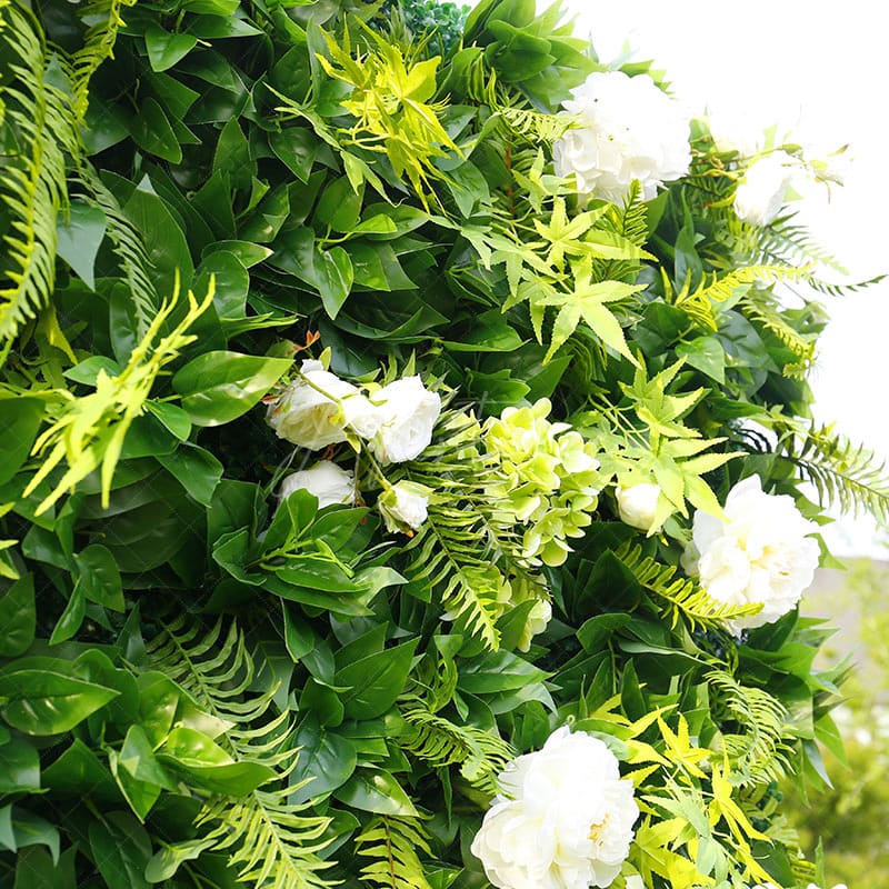 Aperturee - Aperturee Tropical Greenery White Floral Wall For Party Decor
