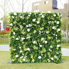 Aperturee - Aperturee Tropical Greenery White Floral Wall For Party Decor
