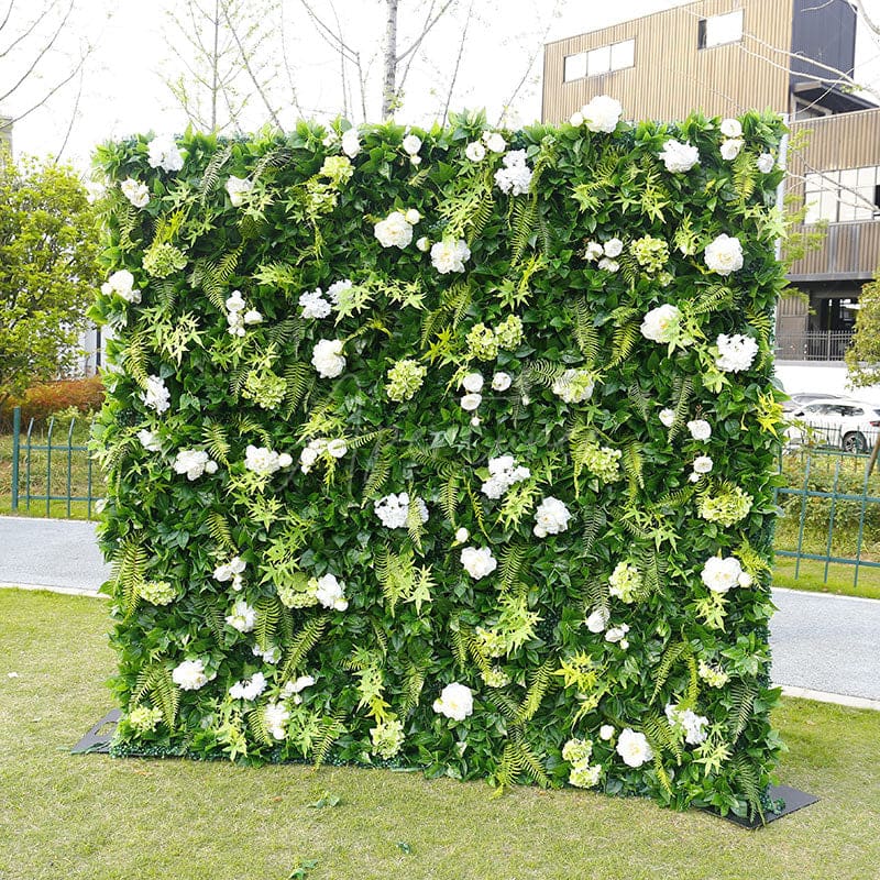 Aperturee - Aperturee Tropical Greenery White Floral Wall For Party Decor