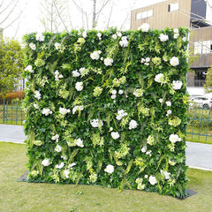 Aperturee - Aperturee Tropical Greenery White Floral Wall For Party Decor
