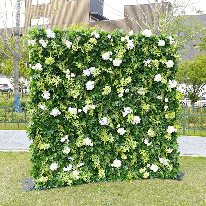 Aperturee - Aperturee Tropical Greenery White Floral Wall For Party Decor