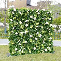 Aperturee - Aperturee Tropical Greenery White Floral Wall For Party Decor