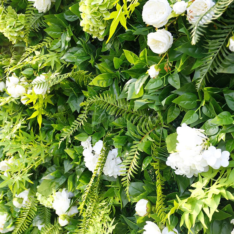Aperturee - Aperturee Tropical Greenery White Floral Wall For Party Decor