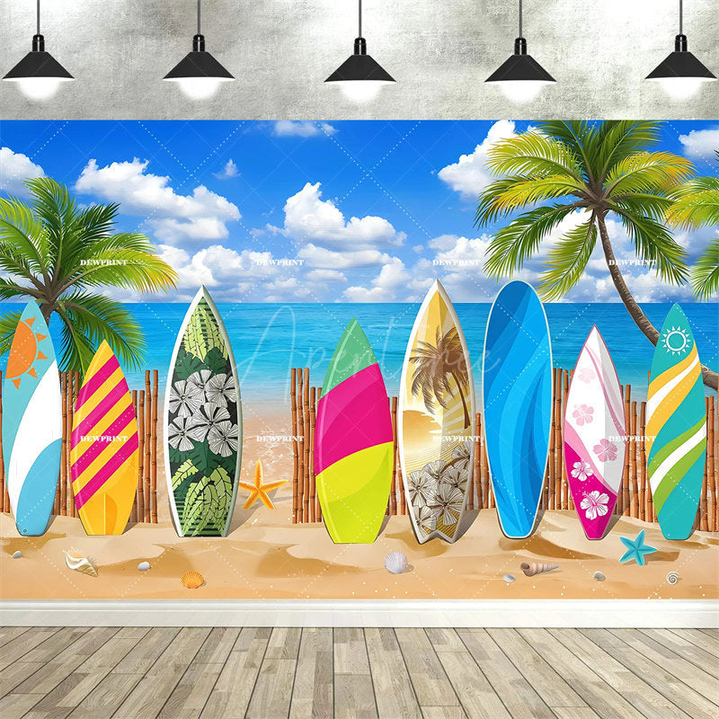 Aperturee Aperturee Tropical Hawaiian Summer Backdrop Beach Luau Party Palm Tree Photo Booth Photography Background
