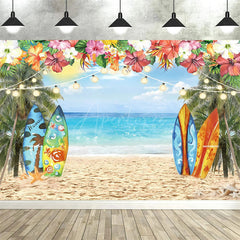 Aperturee Aperturee Tropical Hawaiian Summer Backdrop Beach Luau Party Palm Tree Photo Booth Photography Background