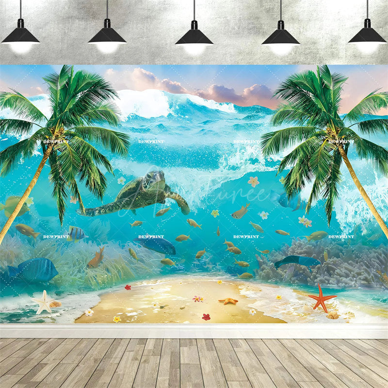 Aperturee Aperturee Tropical Hawaiian Summer Backdrop Beach Luau Party Palm Tree Photo Booth Photography Background