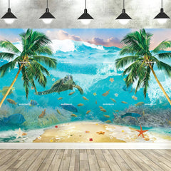 Aperturee Aperturee Tropical Hawaiian Summer Backdrop Beach Luau Party Palm Tree Photo Booth Photography Background