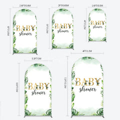 Aperturee - Aperturee Tropical Leaves Baby Shower Arch Backdrop Safari Greenery Gold Glitter Party Decoration Jungle Plant Background