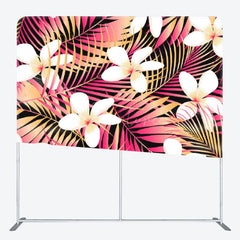 Aperturee - Aperturee Tropical White Hibiscus Black Birthday Backdrop Cover