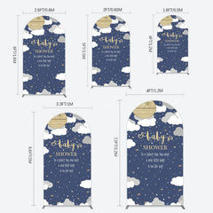 Aperturee - Aperturee Twinkle Moonlight Night Baby Shower Arch Backdrop