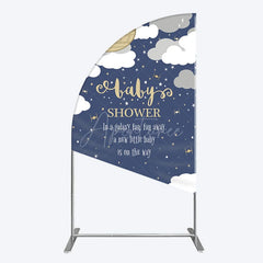 Aperturee - Aperturee Twinkle Moonlight Night Baby Shower Half Moon Arch Backdrop