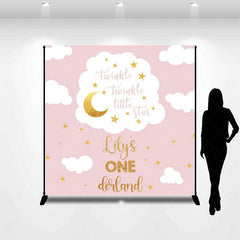 Aperturee - Aperturee Twinkle Pink Custom Starlit Sky Birthday Backdrop