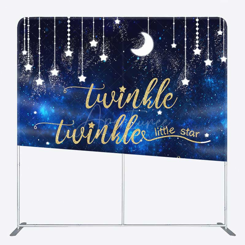Aperturee - Aperturee Twinkle Star Galaxy Moon Baby Shower Tension Backdrop