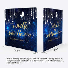 Aperturee - Aperturee Twinkle Star Galaxy Moon Baby Shower Tension Backdrop