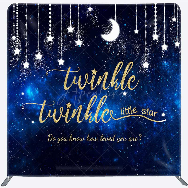 Aperturee - Aperturee Twinkle Star Galaxy Moon Baby Shower Tension Backdrop
