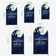 Aperturee - Aperturee Twinkle Twinkle Little Star Elephant Arch Backdrop Moon and Stars Baby Shower Party Cover